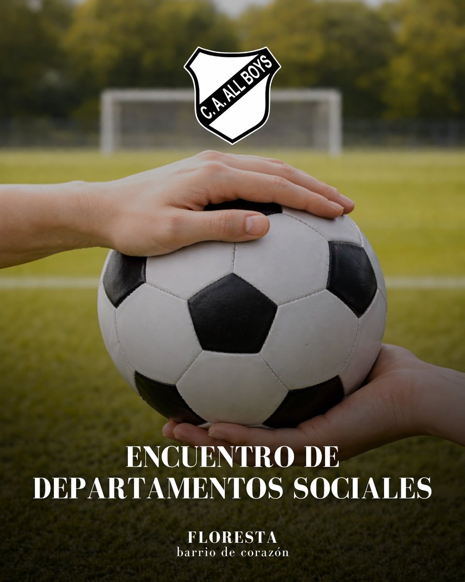 📍 Encuentro Nacional de Departamentos Sociales de clubes de fútbol en Mercedes

⚽️ El próximo 14 de marzo, All Boys participará del Encuentro Nacional que se realizará en la ciudad de Mercedes. Durante la jornada estarán presentes clubes afiliados a AFA de todo el país,