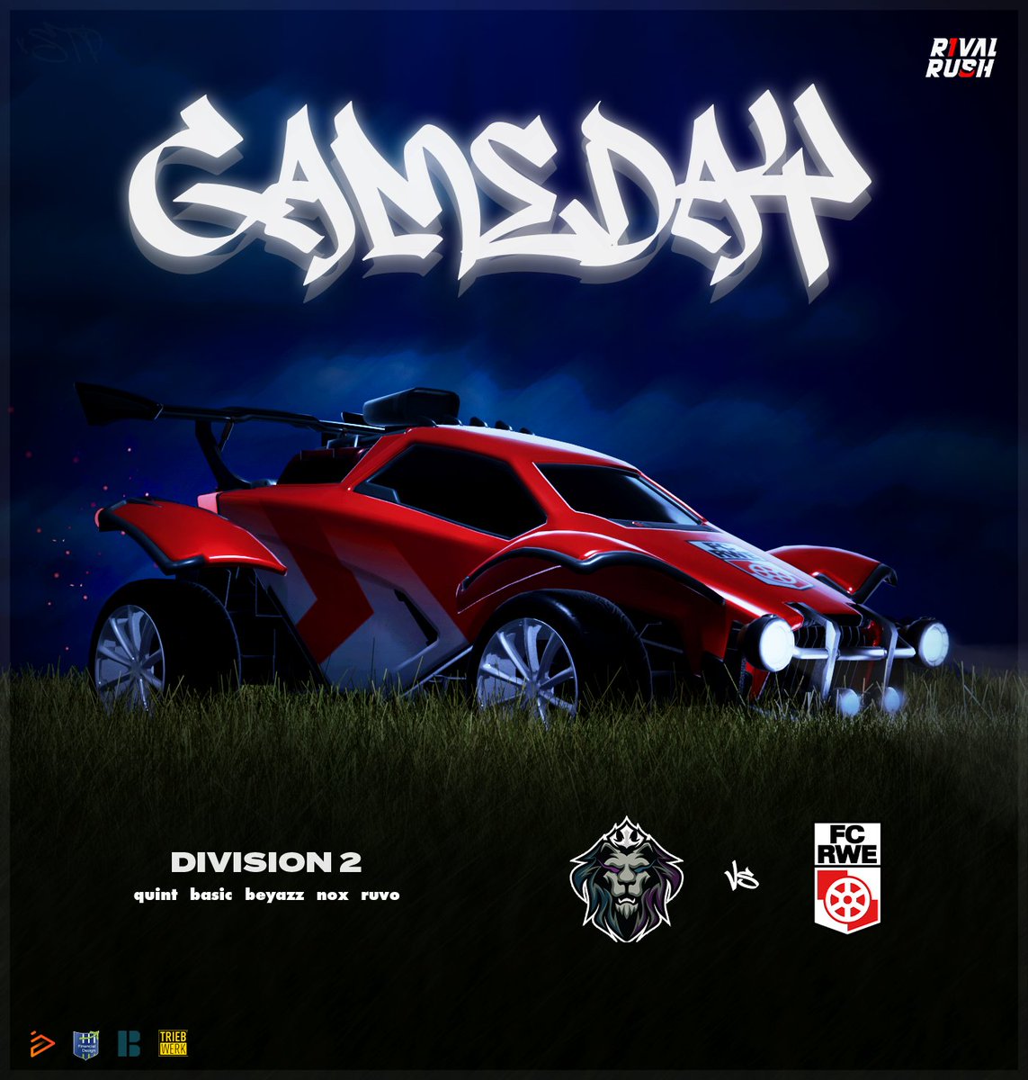 MATCHDAY! ⚔️

Woche 5 in der <a href="/RivalRushRL/">Rival Rush</a> Liga 2 steht an. 
Letzte Woche konnten wir die positive Bilanz holen! Können wir sie heute Abend ausbauen? 📈

🆚 <a href="/zuraesports/">ZURA E-Sports</a>
🕘 Heute, 21:00 Uhr 
📺 twitch.tv/rwerfurt_espor…
mit Live-Cast von <a href="/yftLeon_/">Leon</a>

Support ist gern gesehen! 🔥