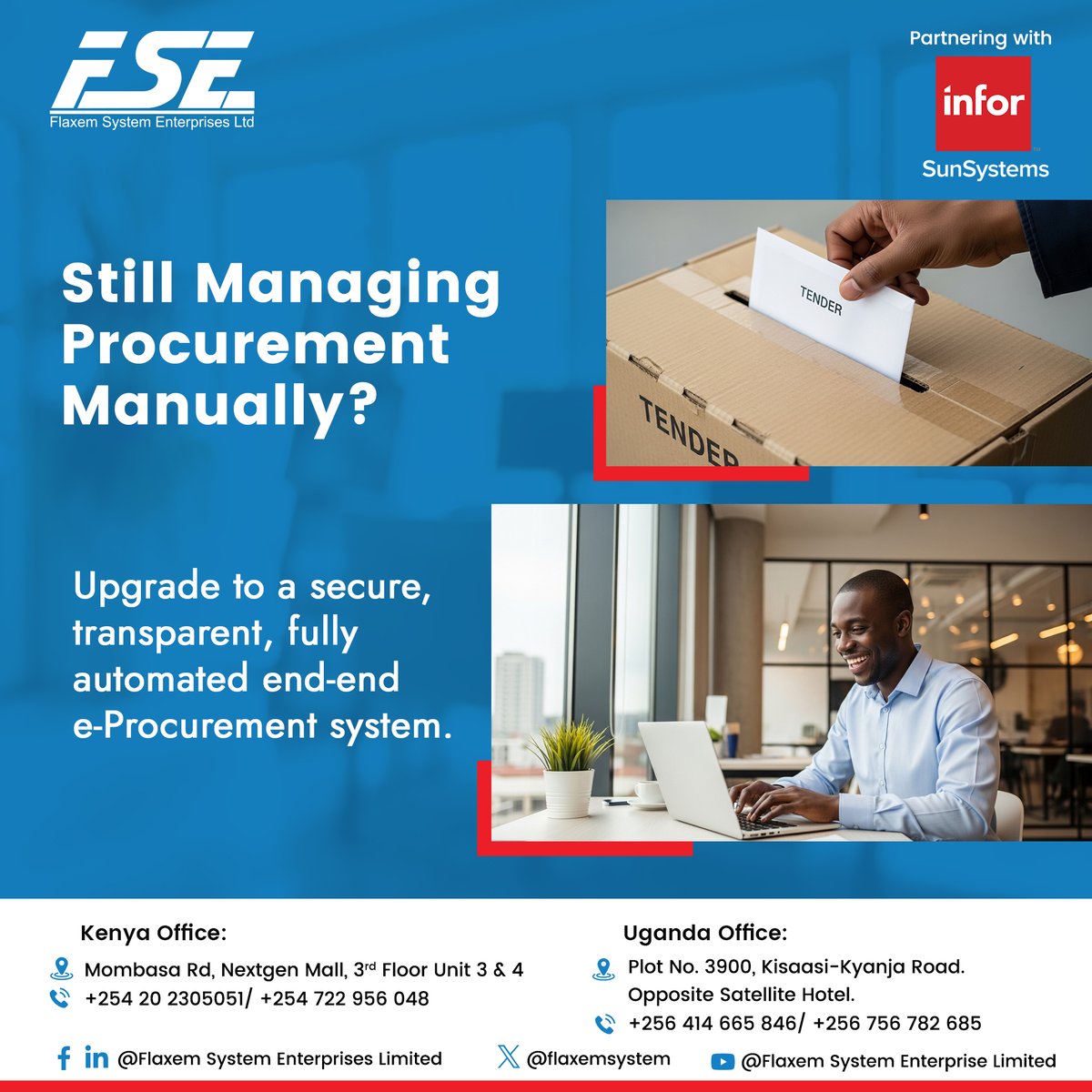 flaxemsystem's tweet photo. Tenders. Approvals. Supplier evaluations.
Are you still handling them manually?
Upgrade to a fully automated e-Procurement solution and gain control, compliance, and clarity across your procurement lifecycle.

#SmartProcurement #BusinessTransformation #EnterpriseSolutions #Flaxem https://t.co/nW9XBPmDd5