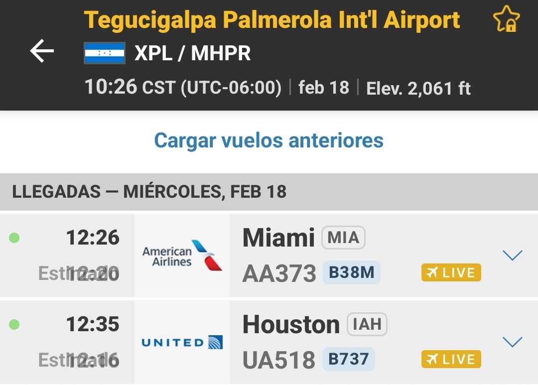 aviacionhr_info's tweet photo. Llegadas programadas para hoy miércoles 18 de febrero a Palmerola https://t.co/KCpVR54oys