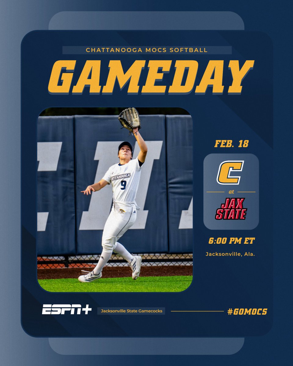 GAME DAY!!
Just one today - on the road
🥎 at Jacksonville State
📍 Jacksonville, Ala.
🕰️ 6:00 p.m. Eastern
📊 bit.ly/4cAUgZt
🖥️ bit.ly/4s3yRwJ
🔗bit.ly/46dfEAb
#GoMocs