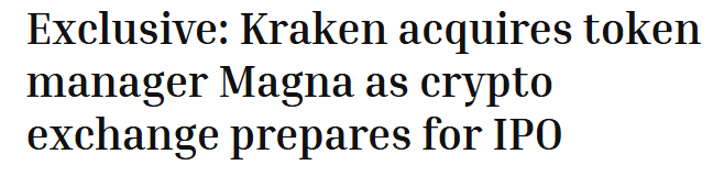 With every new crypto CEX IPO, Coinbase stock likely goes lower. Same dynamic as tokens — every new launch drains liquidity from the old ones.

Polymarket puts the odds of a Kraken IPO this year at 82%. OKX and Binance also have non-zero chances.

And Brian isn’t selling for no
