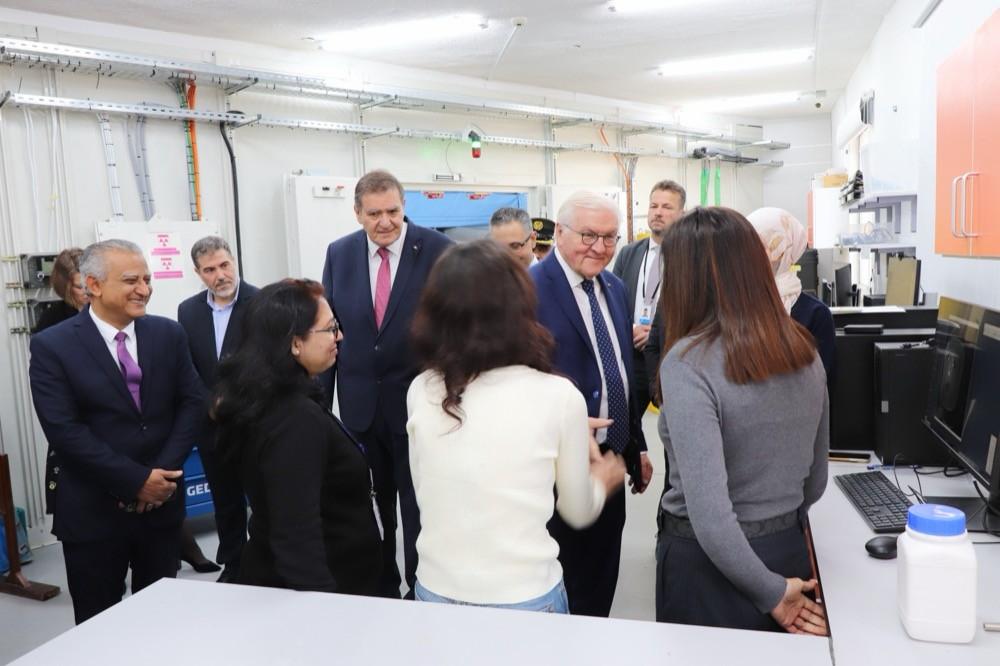 Jordan_JAEC's tweet photo. During a state visit to Jordan today, His Excellency Frank-Walter Steinmeier, President of the Federal Republic of Germany, took time out to visit the SESAME laboratory north-west of the capital Amman. https://t.co/U77zC1d8rw