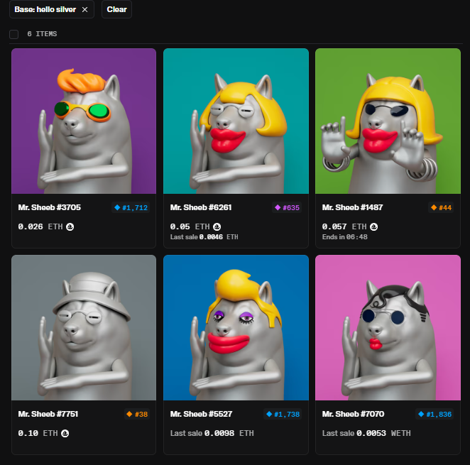 The silver pig looks sick. There are only six of them