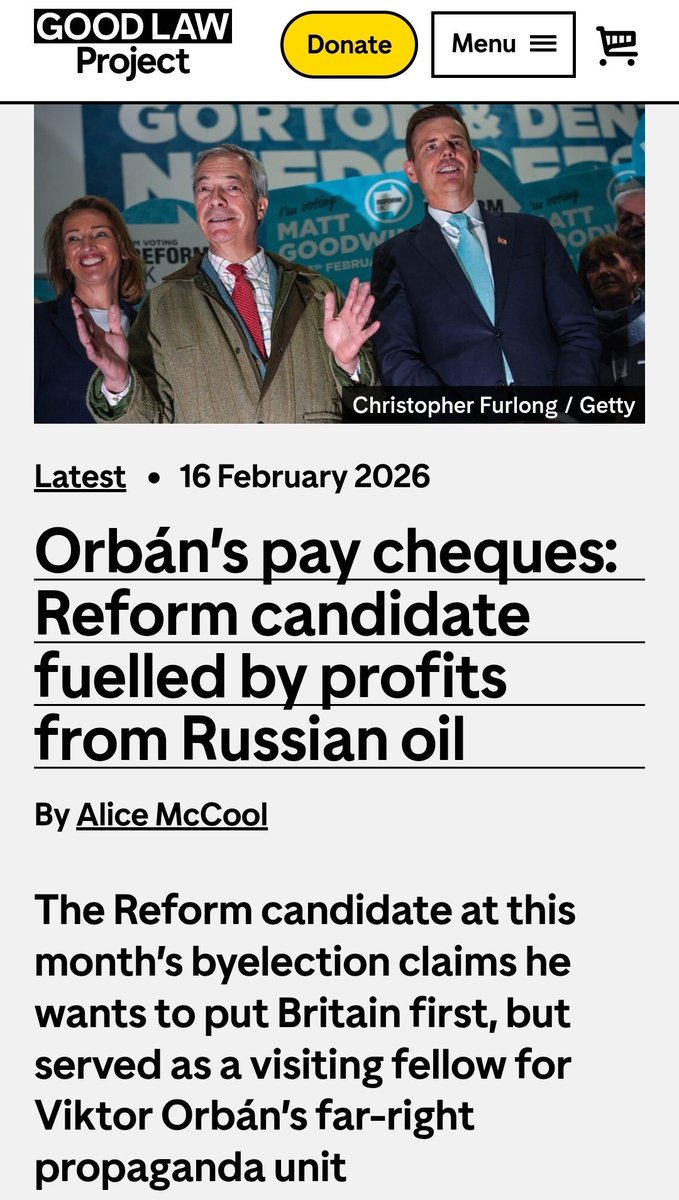 nickreeves9876's tweet photo. Goodwin, Orban, Russia & Thiel

Matt Goodwin who is standing for Reform UK in this month’s Gorton and Denton by-election, who says he wants his “country back”, received a salary of up to €10,000 a month from a far-right pressure group based in Hungary. 

The Mathias Corvinus Collegium (MCC) is a college and propaganda outfit for Hungary’s authoritarian leader Viktor Orbán. It is funded in part by a 10% stake in MOL Group – an energy giant that refines oil, most of which comes from Russia.
https://t.co/KNcTM2L5so