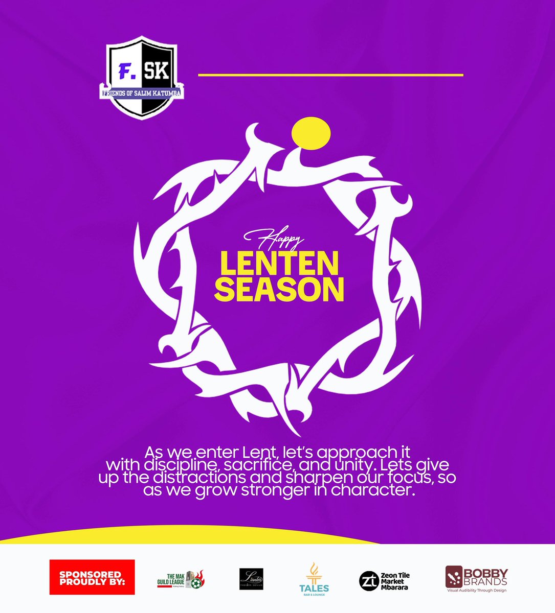 Happy Lenten Season to everyone! 

May this be a time of reflection, growth, and strengthened character for us all. 

Let's walk this journey with discipline and unity. ✝️💜

#Lent