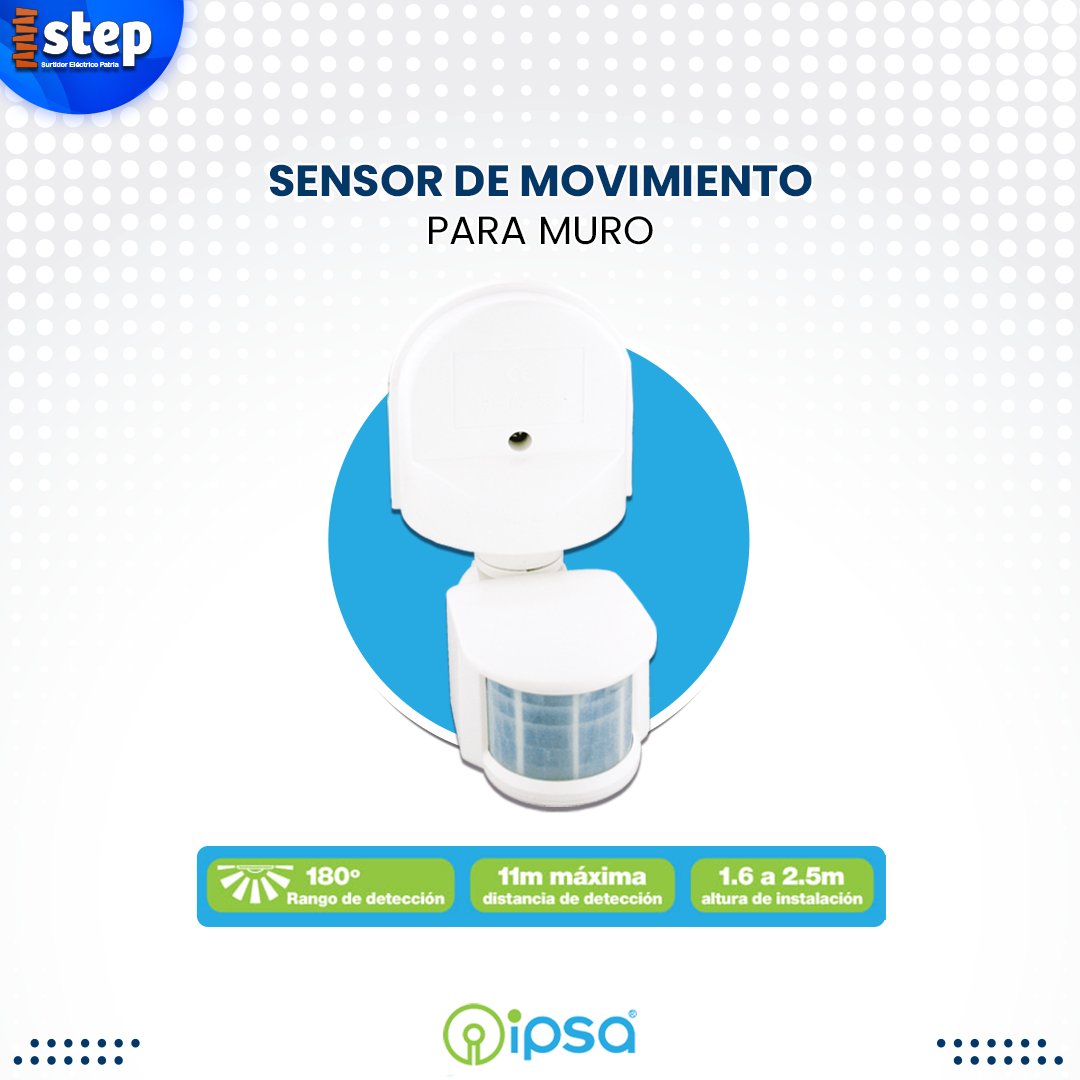 StepPatria's tweet photo. Automatiza las luces de tu espacio con el sensor de movimiento para muro de IPSA modelo LX16C✨

#SensorDeMovimiento #Lamparas #FocoLED https://t.co/GBbHPtjNwr