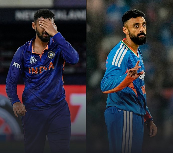 Irfy_Pathaan56's tweet photo. He's Varun Chakravarty, a KKR legend and Backbone of Ict Bowling Attack.

In 2021 he debuted for Ict against Pakistan, unfortunately India lost the game And the main culprits were batters. He conceded runs with 8 eco almost same as everyone.

He got abused, was made scapegoat, dropped from Squad and wasn't picked for years even after consistently performing in IPL.

Later he was retained by KKR but had an average season for the first time and Almost everyone except few KKR fans trolled him, called him Mistri bowler and cursed him. 

In IPL he's been best bowler since his debut. He has only one average season.

Still Rohit-Dravid duo didn't pick him and did bad with him. 

When Gautam Gambhir was appointed HC of India he instantly brought him and since then he's number 1 bowler. Now cooking in t20 WC. He was also highest Wicket taker in CT 2025. 

What did we learn? Whenever we go down we should take inspiration from Varun Chakravarty and come back like him. He fought with system and WON.