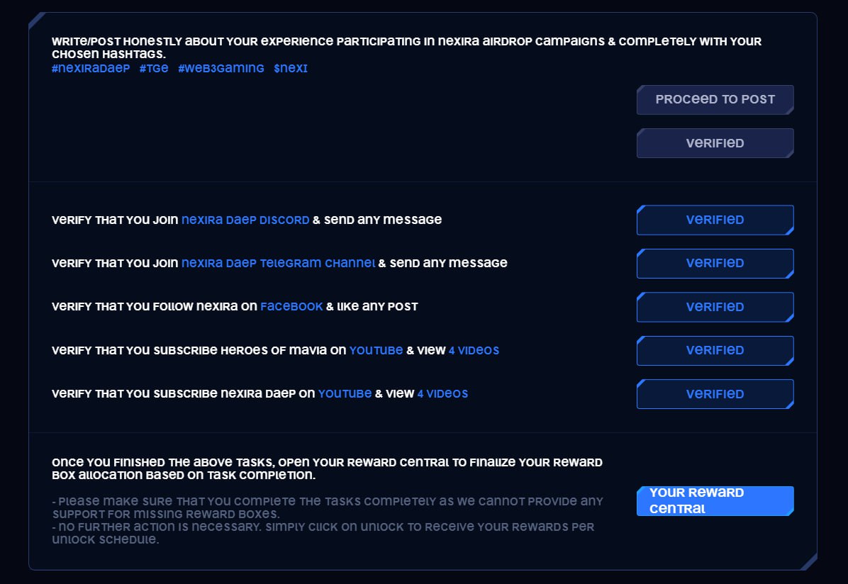 0xTozo's tweet photo. @NexiraDAEP Pre-TGE Mission Completed!⤵️

🫟 Go to Here: https://t.co/kygItAIQaq
- Login your Nexira Account 
- Check All Task are Verified🩷
 
• Pre-TGE task verification & reward box allocation will end by 11:59 PM EST, Feb 21, 2026. After that, the allocation will be FINAL.
Then it will be unlocked.
• 🕒 11:59 PM EST (Feb 21, 2026)
According to Bangladesh Time (BST, UTC+6) it will be approximately: February 22, 2026 at approximately 11:59 AM (around 12 noon)
• 22–23 Feb → Reward box unlock
• 24 Feb → TGE (Token Generation Event) / Listing 📅 

• If your boxes don’t show up, please note that the team won’t be able to manually resolve missing Allocations.