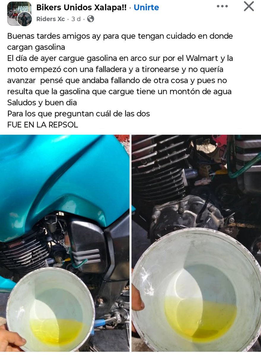 Compartan!!

Las 2 gasolineras de ahy han salido con los mismos reportes de poner gasolina contaminada , ya no es nuevo....

<a href="/VialidadXalapa/">Vialidad Xalapa 🚦 VX 🌎</a>