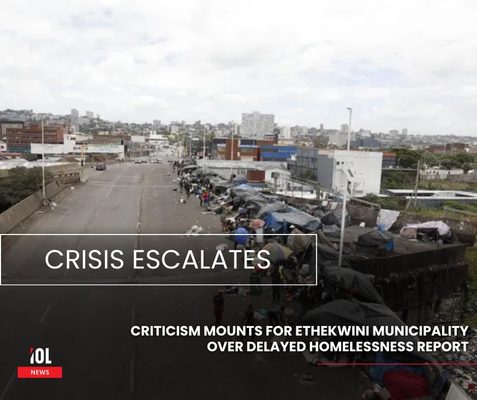 IOL's tweet image. After a three-month delay, eThekwini Municipality is under fire as homelessness worsens along Che Guevara Road, with the unfinished Sakhithemba Shelter expected to house 800 people still not operational. 
#eThekwiniMunicipality #DurbanCrisis #Homelessness #CheGuevaraRoad 
Read