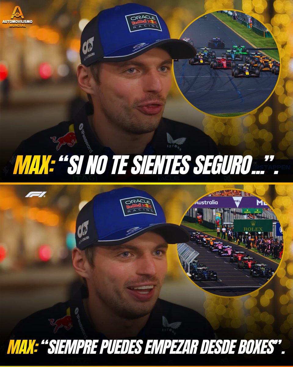 automundialmx's tweet photo. A MAX VERSTAPPEN le preguntaron qué opinaba de las QUEJAS y la PREOCUPACIÓN de algunos pilotos, que dicen que ahora será más complicado por el TURBO LAG de los autos ☠️

MAX respondió que si no pueden manejarlo o NO SE SIENTEN SEGUROS… Que siempre pueden empezar desde BOXES TRANQUILAMENTE JAJA 🐐🥵

#f1 #F1Testing #MaxVerstappen