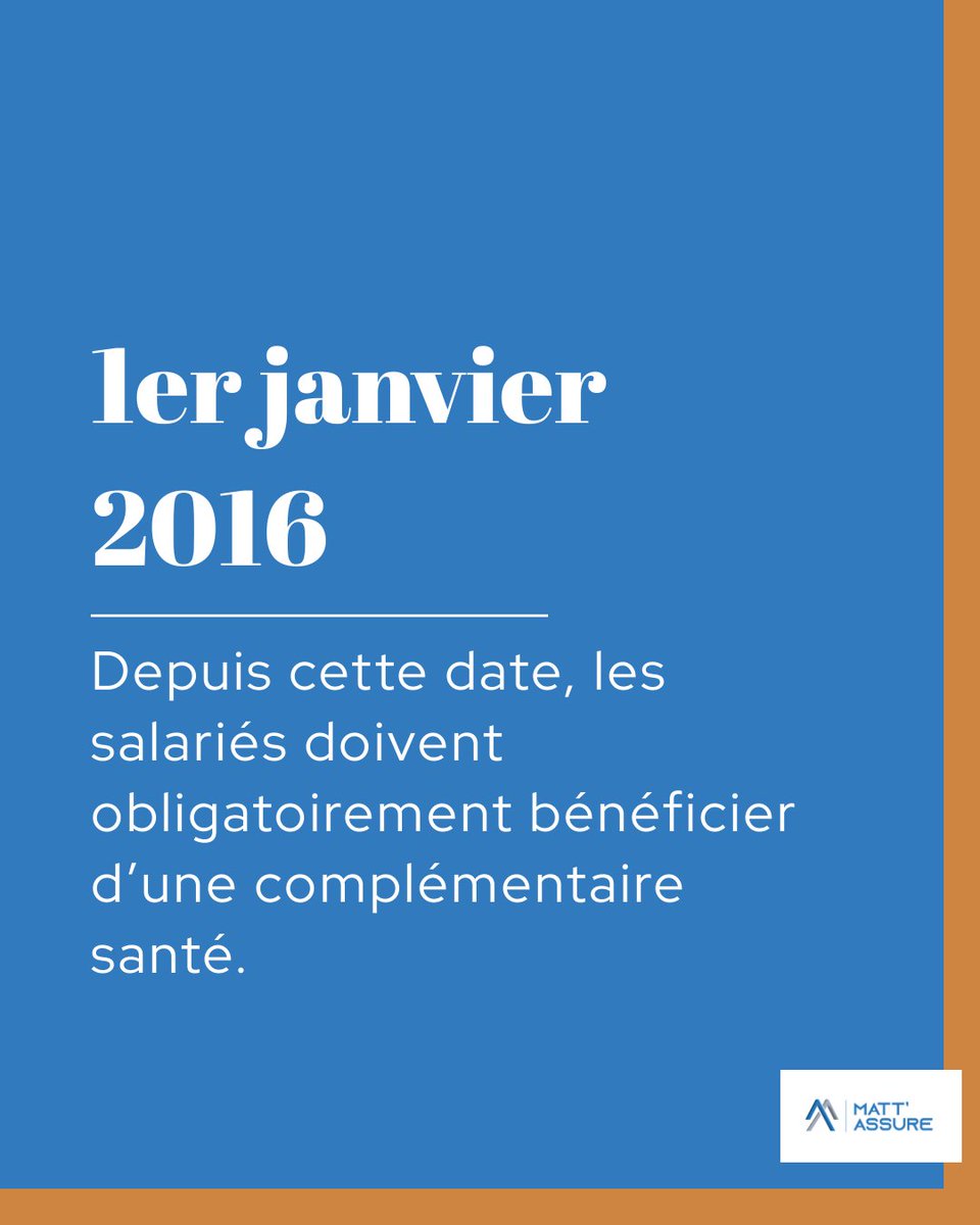 MattAssure's tweet photo. Depuis le 1er janvier 2016, une étape essentielle a été franchie pour la sécurité des salariés : la complémentaire santé est devenue obligatoire. Cette mesure vise à garantir à chaque employé une couverture santé de base, allégeant ainsi les charges financières liées aux (1/3) https://t.co/VZsrgWdYoJ