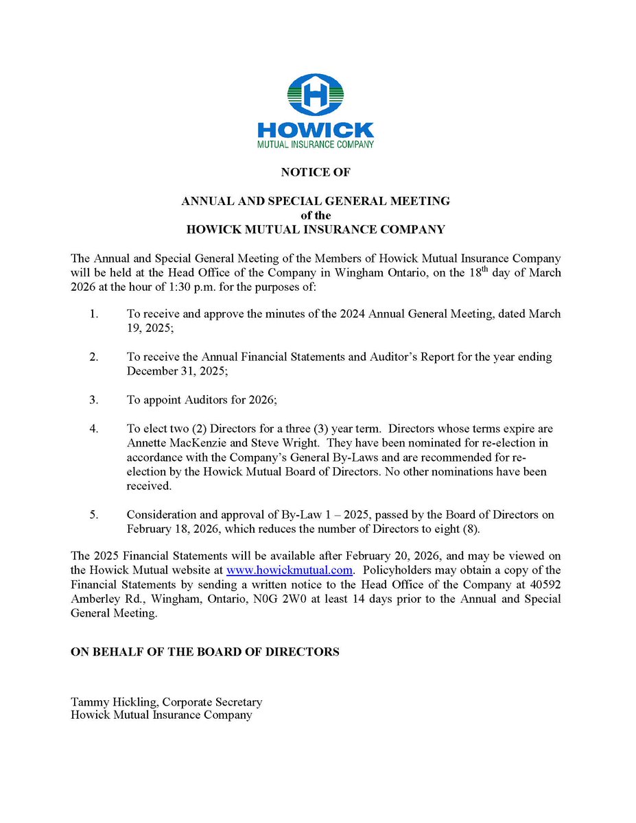 Howick Mutual Ins tweet media