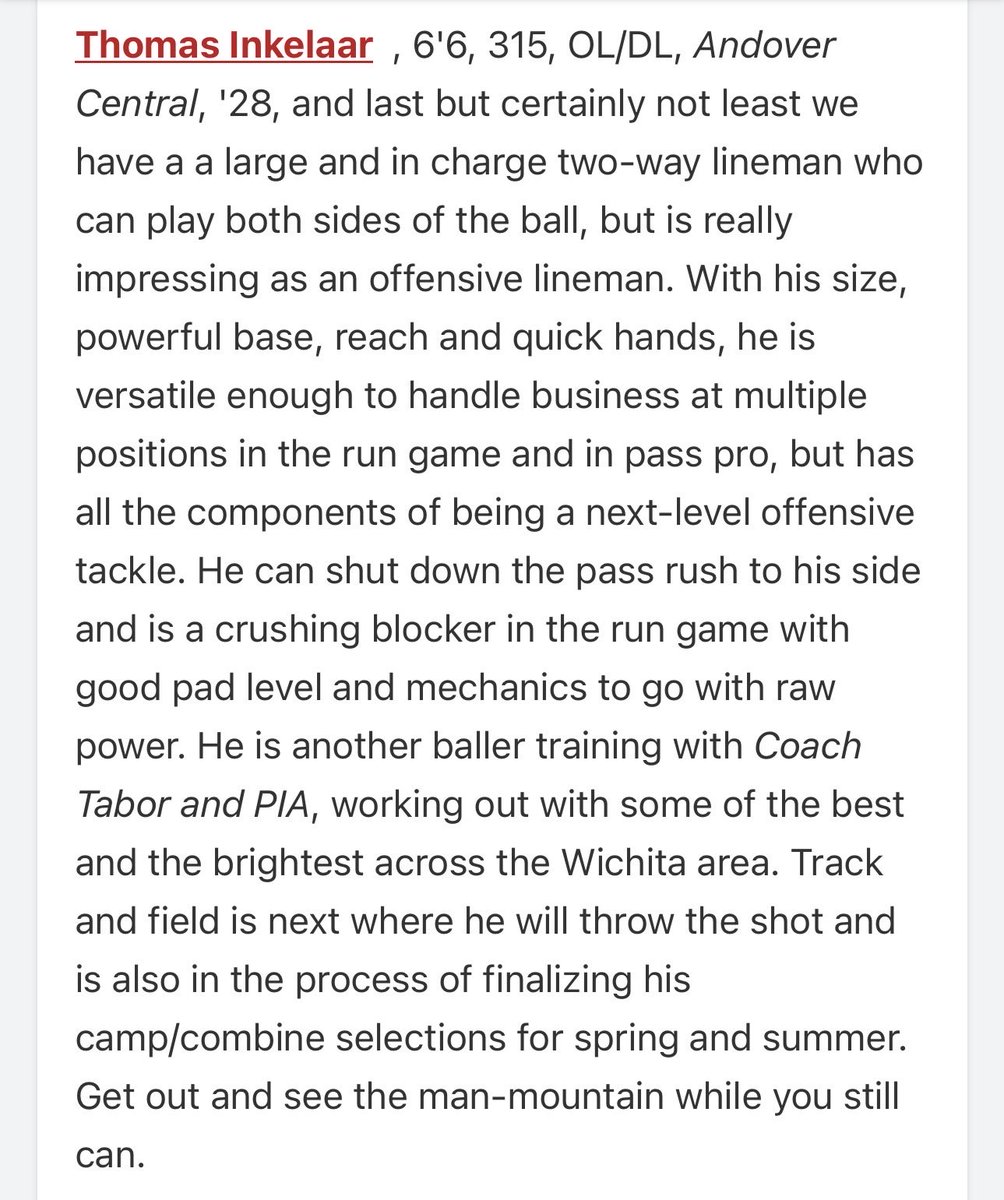 ThomasInkelaar's tweet photo. Thank you @cargile_wade for the write up!

@ACJaguarFB @Coach_DTuttle @PIAthletes @PrepRedzoneKS 

#acfootball #football #blessed #joshua1:9 https://t.co/360mSKn4RE