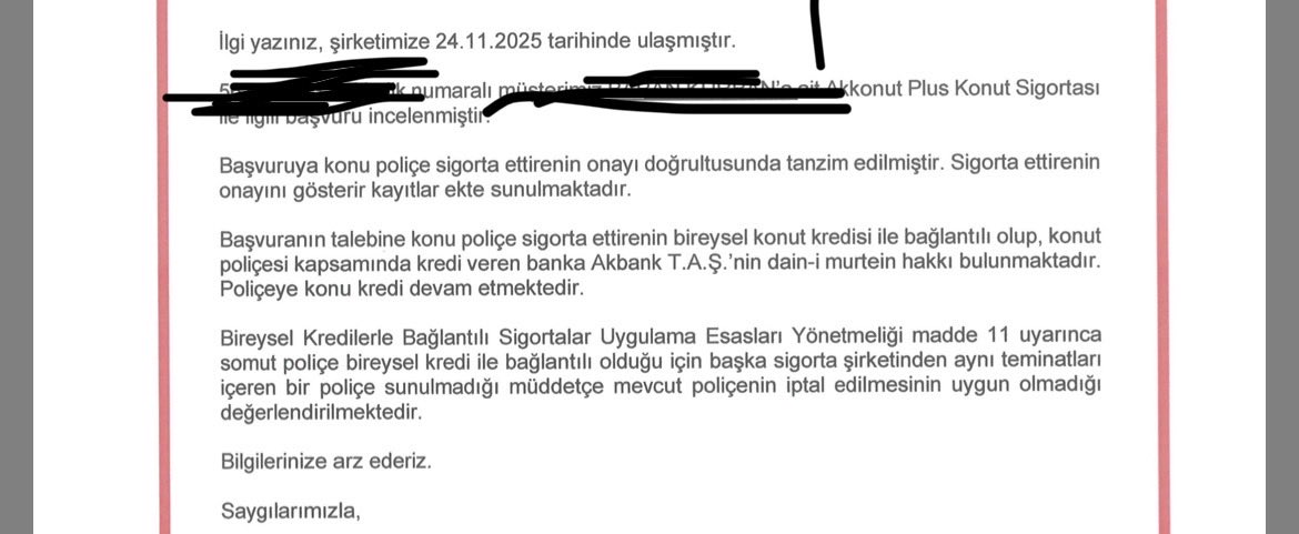 BaranTrakya's tweet photo. @bankadabiradam Valla hocam konut sigortası devam ettiği sürece edilmez diye geri dönüş yapıldı e devlet üzerinden böyle bir durumda işlem nasıl devam eder bilmiyorum tabiki. Bilgilendirme yaparsanız çok sevinirim. Saygılar 🤚 https://t.co/wBJeS1fNtZ