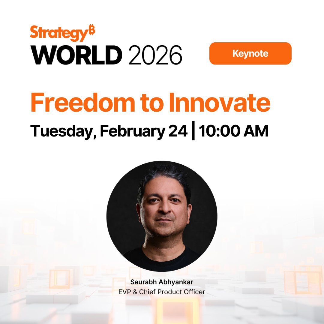 Strategy World 2026 Keynote: "Libertad para innovar"

Martes 24 de febrero | 10:00 AM

Sitio web: 🔗 strategy.com/world26

¡Regístrese ahora! 👉🏻 strategy.com/world26/regist…

¡Acompáñenos!

#StrategyWorld26 #SemanticLayer #EnterpriseAI #BusinessIntelligence #Bitcoin