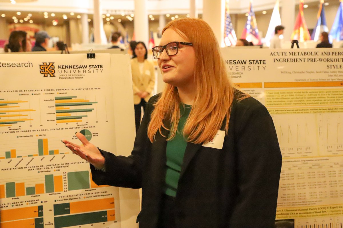 KSUresearch's tweet photo. From the campus to the Capitol, is there anything Owls CAN’T do?

Yesterday, KSU students presented their research at the 2026 Posters at the Georgia State Capitol event!

Read about their projects here: https://t.co/AmYgHi19zu

#KSUResearch #PostersattheCapitol https://t.co/aR0ydEkWLx