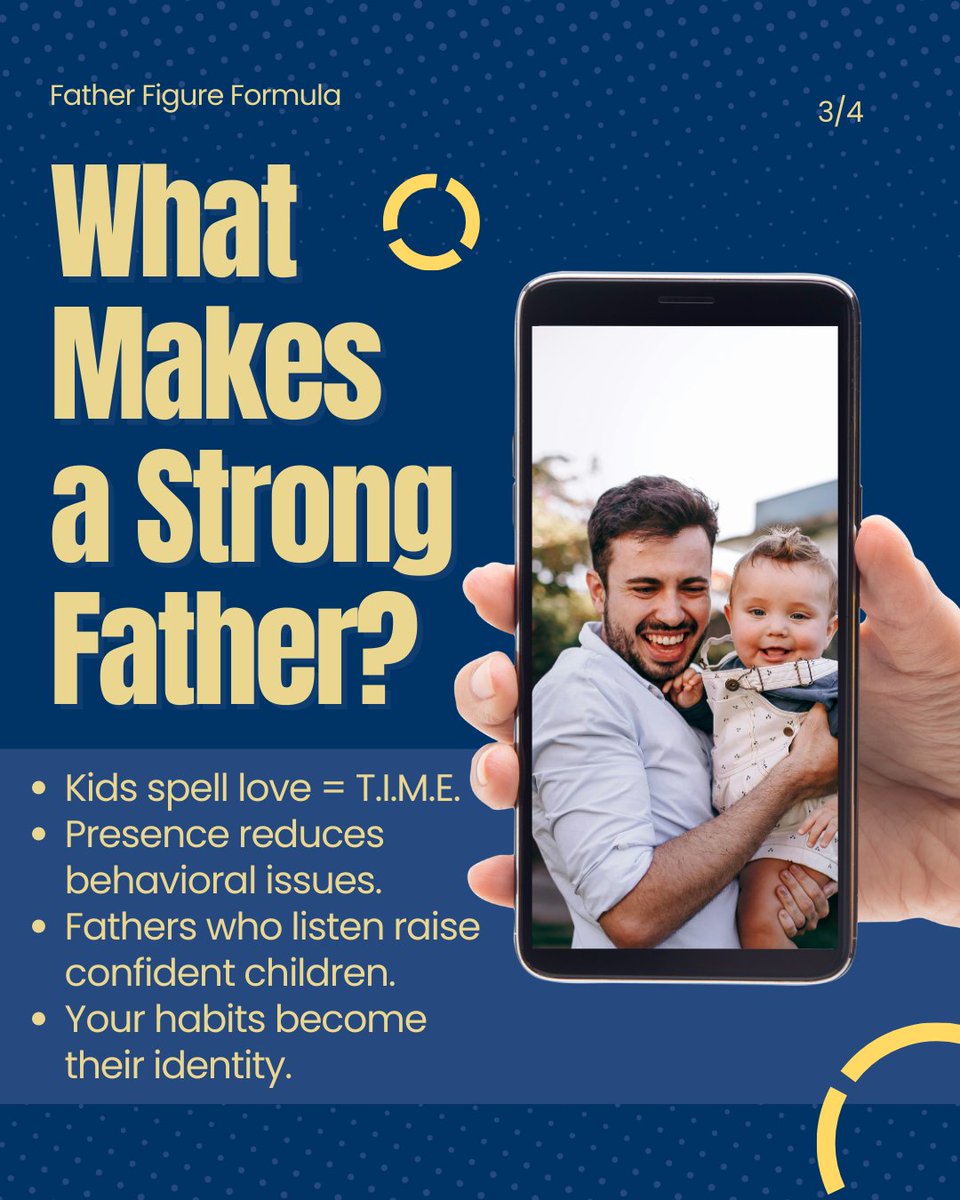 FatherFFormula's tweet image. Are you a father… or just a provider? 👀

Your kids don’t spell love S-U-C-C-E-S-S.
 They spell it T-I-M-E. ⏳❤️

Real fathers build legacy through presence.

Stop being “too busy.”
 Start creating moments that matter. 👨‍👧‍👦🔥

#Fatherhood #DadLife #PresentDad #FamilyFirst