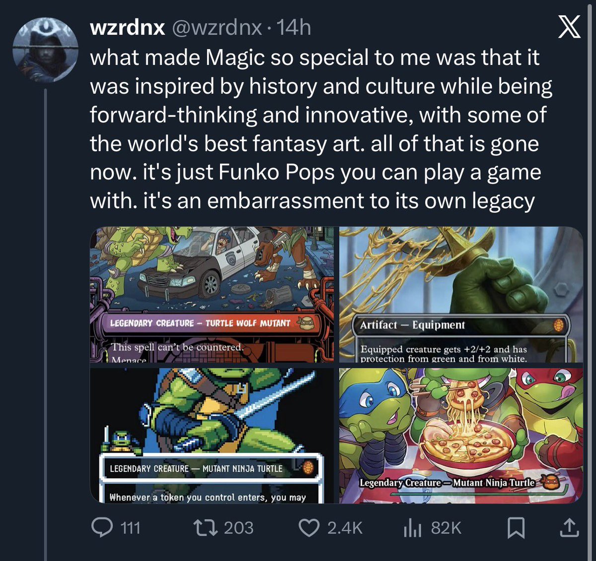 They refuse to understand why these two things went hand in hand. They cheered as Magic was hollowed out to be a vessel for pandering then act confused when it gets filled by other things.