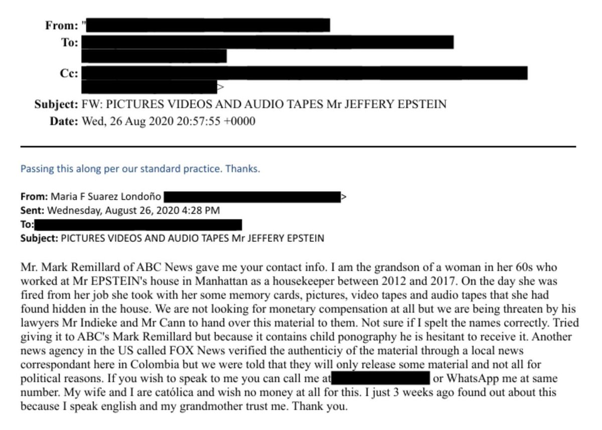 TheEpsteinFiles's tweet image. 🚨EPSTEIN HOUSE CLEANER TAKES MEDIA DRIVES WITH EVIDENCE OF HIM BEING A PED0, NEWS MEDIA WOULDNT TOUCH IT🚨
A housekeeper’s grandson claims his grandmother took hidden memory cards from Epstein’s Manhattan home containing photos, videos and audio files.

The material includes
