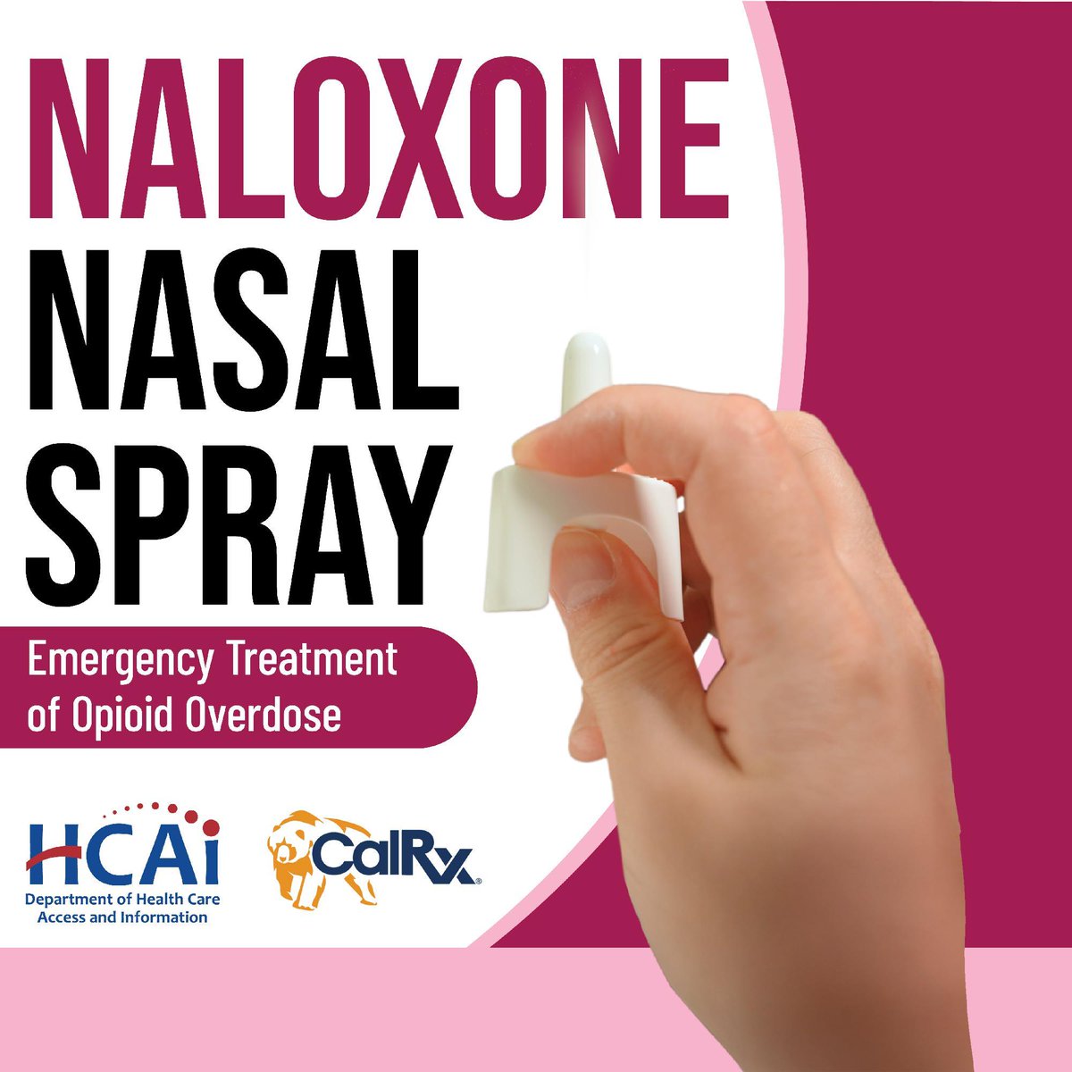 CA_HCAI's tweet photo. Naloxone is a key tool in reversing opioid #overdoses in the U.S. In #California, anyone can buy over-the-counter naloxone nasal spray through the state’s #CalRx program. Buy it here. https://t.co/5X92b1pvcY
#BePrepared https://t.co/fC0hRliwdj