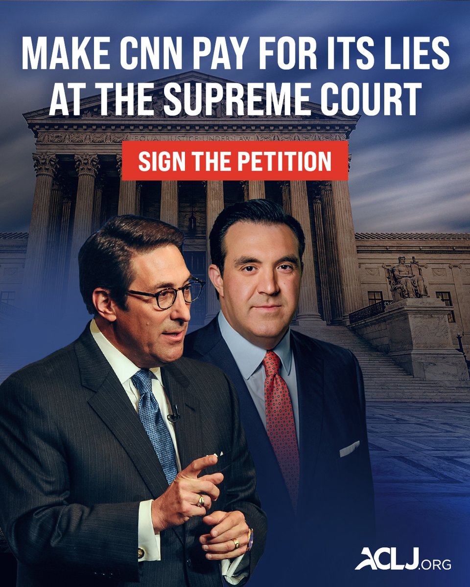 We filed a MASSIVE case against CNN at the U.S. Supreme Court – to hold the mainstream media accountable for its lies. 

The Supreme Court just ORDERED CNN to respond. We’re already preparing our reply brief.

Sign our petition: aclj.org/mls6ltp4