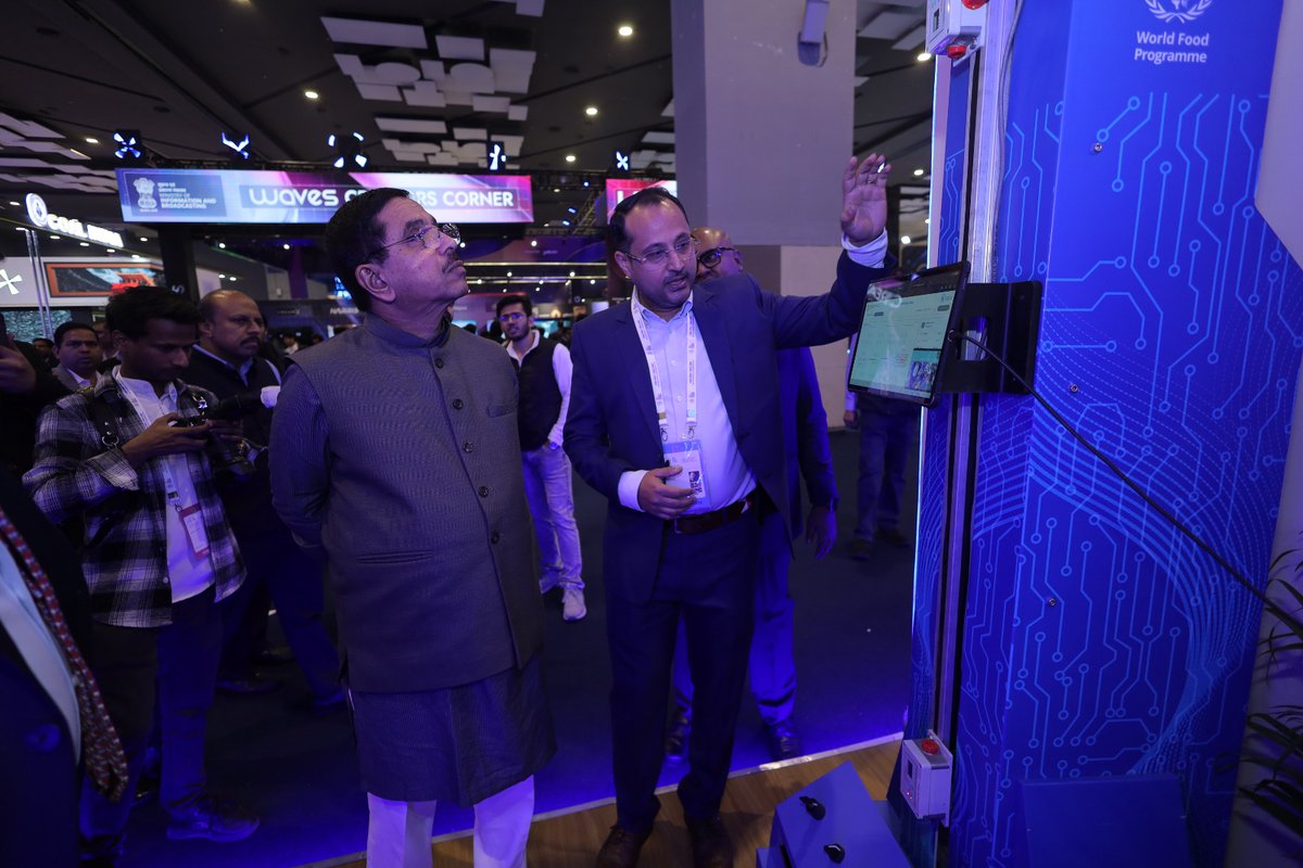 JoshiPralhad's tweet photo. Visited the stall of @fooddeptgoi at AI Impact Summit 2026, Bharat Mandapam, New Delhi and reviewed the initiatives and technological advancements being undertaken. It is encouraging to see how digital transformation and AI-driven solutions are enhancing efficiency, transparency and public service delivery. #AIImpactSummit