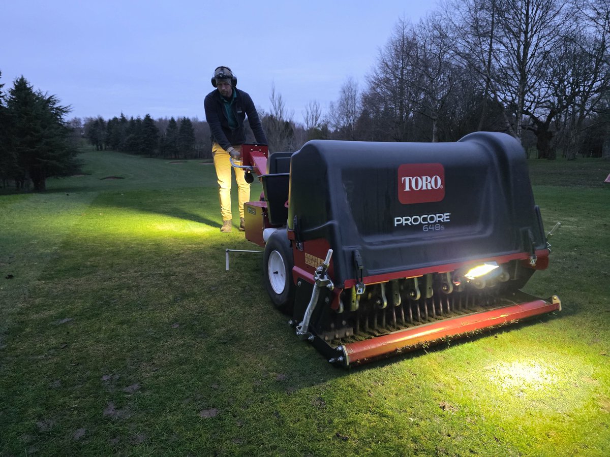BromsgroveGK's tweet image. Taking advantage of two consecutive dry days by aerating the tees and approaches with 16mm solid tines at a depth of 4 inches.
This work is essential for keeping surfaces in top condition going into the golf season ⛳️ #aeration #topquality #greenkeeping