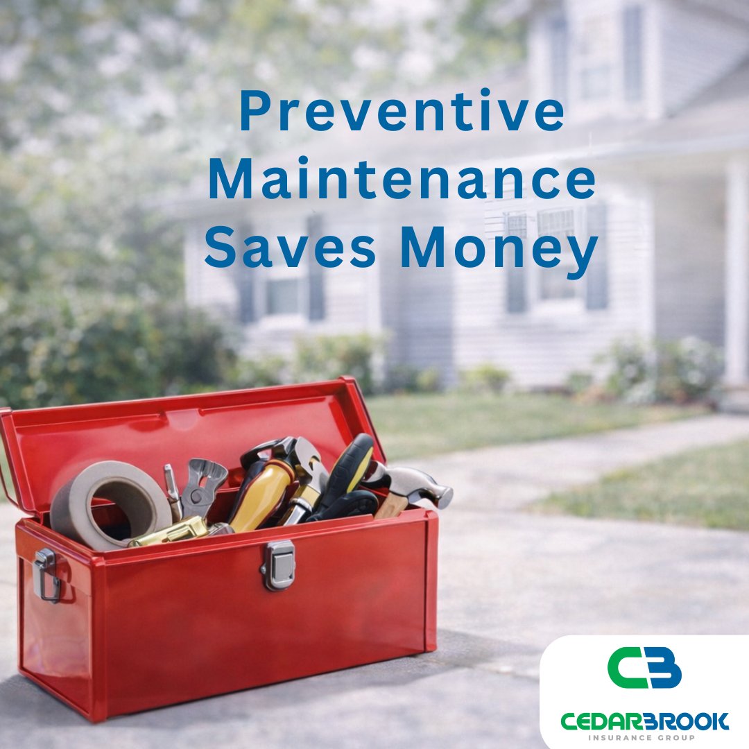 CedarBrookInsur's tweet image. Preventive maintenance prevents expensive claims. Filters, gutters, branches, detectors, and knowing your water shutoff go a long way.

Book a quick review: bit.ly/4hlNsiJ

#HomeMaintenance #Cedarbrook #Insurance