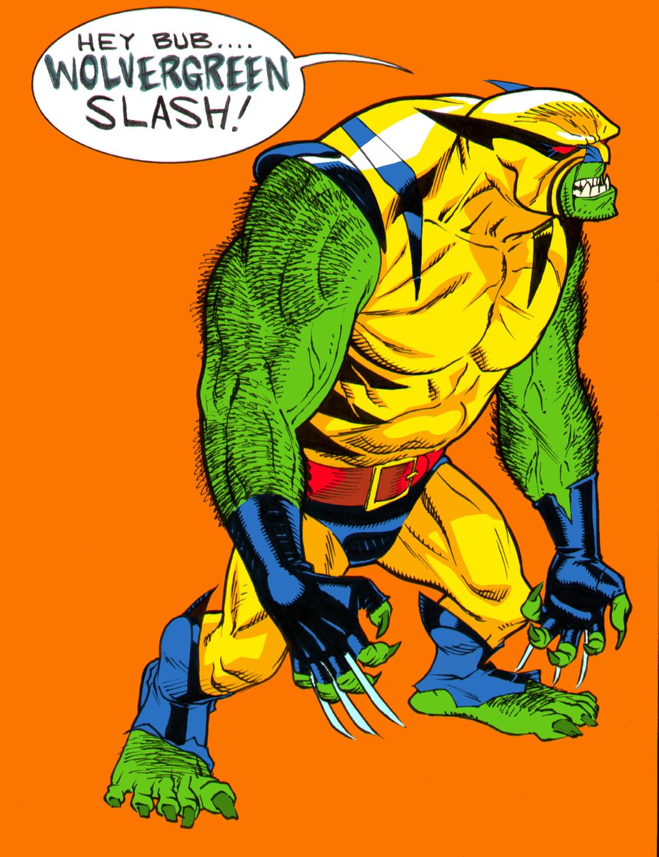 dwamsart's tweet photo. Gamma radiated #Wolverine is now #Wolvergreen.
Done for an un-used #Marvel #WhatIf back in the day. https://t.co/AvFfBbuwn6