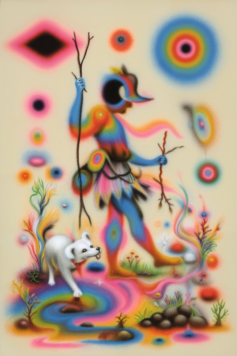 tuukzs's tweet photo. My favorite The Fool (Le Mat) so far! I’ll probably go with this one for the collection.

The collection is still in the early days of the creative process. No release date yet.

All Major Arcana cards will be editions of 1.

Next one is The Magician (Le Bateleur).

Thanks all, and stay tuned!
