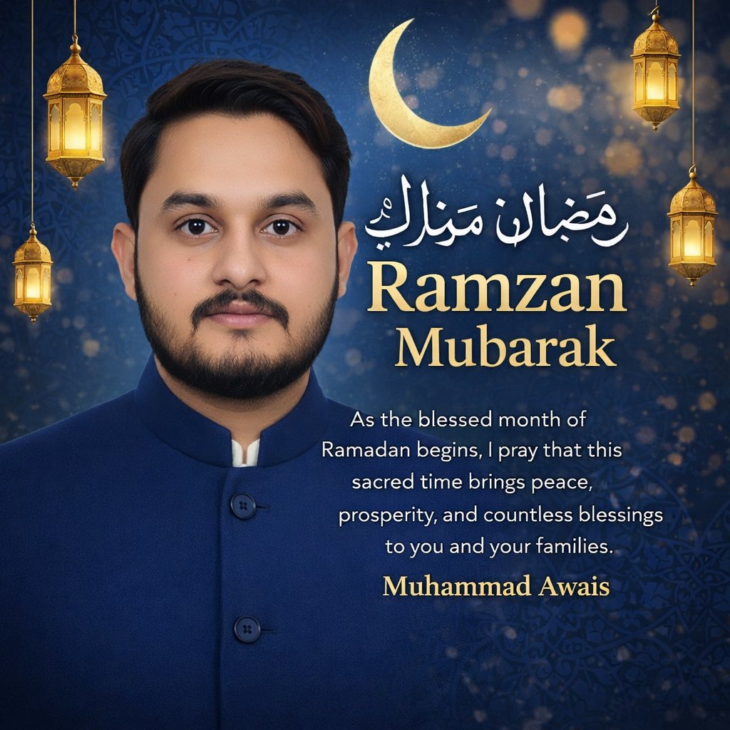 m_awais15's tweet photo. Ramzan Mubarak 🌙
May this blessed month bring peace, prosperity, and countless blessings to you and your family. 🤲✨ https://t.co/l49CZqrLRy