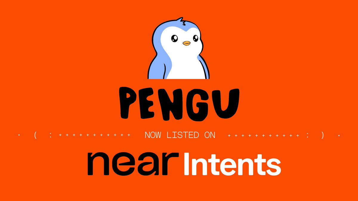 PENGU by <a href="/pudgypenguins/">Pudgy Penguins</a> is now listed on NEAR Intents 🐧

Trade PENGU with 125+ assets across 25+ chains in one click - no gas juggling, no wallet switching.