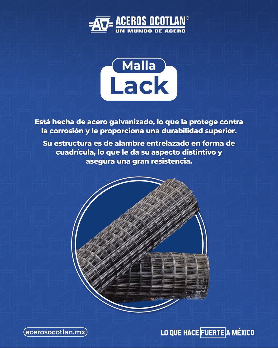 🔗✨ Malla Lack
Fabricada con acero galvanizado, la malla Lack está diseñada para resistir la corrosión y ofrecer una durabilidad superior en cualquier entorno. 💪
