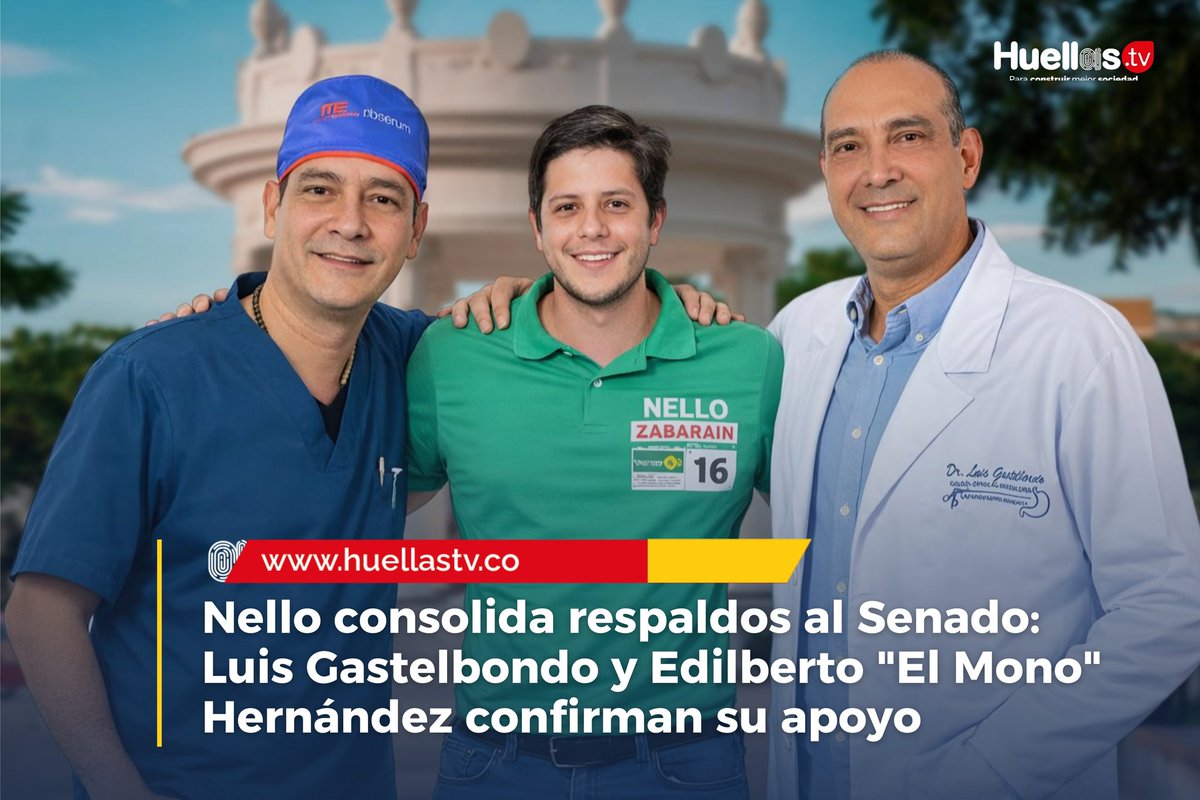 Huellas_Tv's tweet photo. La campaña de Nello Zabaraín al Senado de la República, por el partido Alianza Verde – En Marcha, número 16, continúa consolidando apoyos de alto significado político y social. En esta ocasión, dos reconocidos médicos cienagueros, profundamente queridos y respetados en su tierra, expresaron públicamente su respaldo al joven candidato.

El exalcalde de Ciénaga y prestigioso profesional de la salud, doctor Luis Gastelbondo, destacó no solo la trayectoria y disciplina del aspirante, sino también su vínculo con la ciudad. “Nello representa una nueva generación con formación, carácter y compromiso real con Ciénaga y el país. Es momento de respaldar liderazgos preparados”, afirmó.

Más detalles. 👇🏼 https://t.co/OkhO7EUzGA
.
#PPP #HuellasTvCiénaga #HuellasTvPolítica