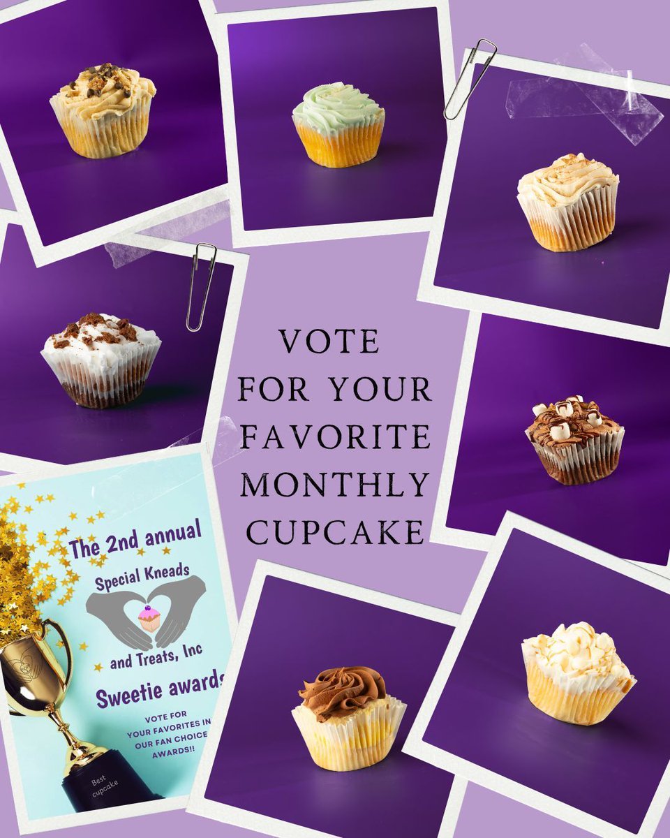 Vote for your favorite monthly cupcake flavor in the 2nd annual Special Kneads and Treats - 'The Sweetie Awards.' Voting ends 2/25.

Link to vote in Linktree.

forms.gle/5JHGnFdwAmULGn…
