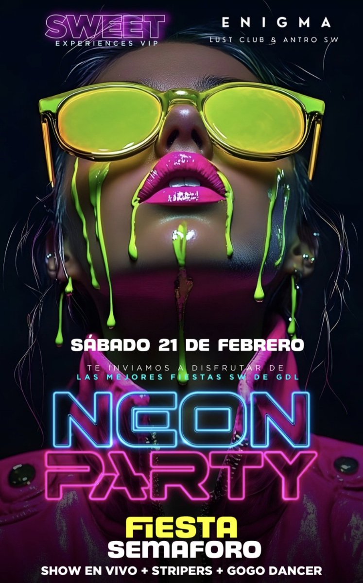 Hot wife y neon party grandes eventos este fin de semana en Enigma-Sweet y tenemos cortesias 
DINAMICA
Comenta esta publicacion con la frase Queremos asistir a la mejor fiesta! +  RT a la publicación y manden MD 😉
<a href="/Enigma_Lust8/">SW Enigma Lust</a> 
<a href="/ClubVip57379/">SWEET CLUB VIP (OFICIAL)</a>