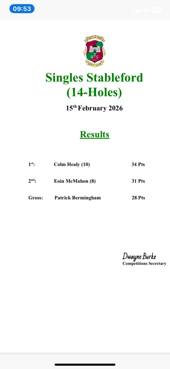 Castletroy Golf Club tweet media