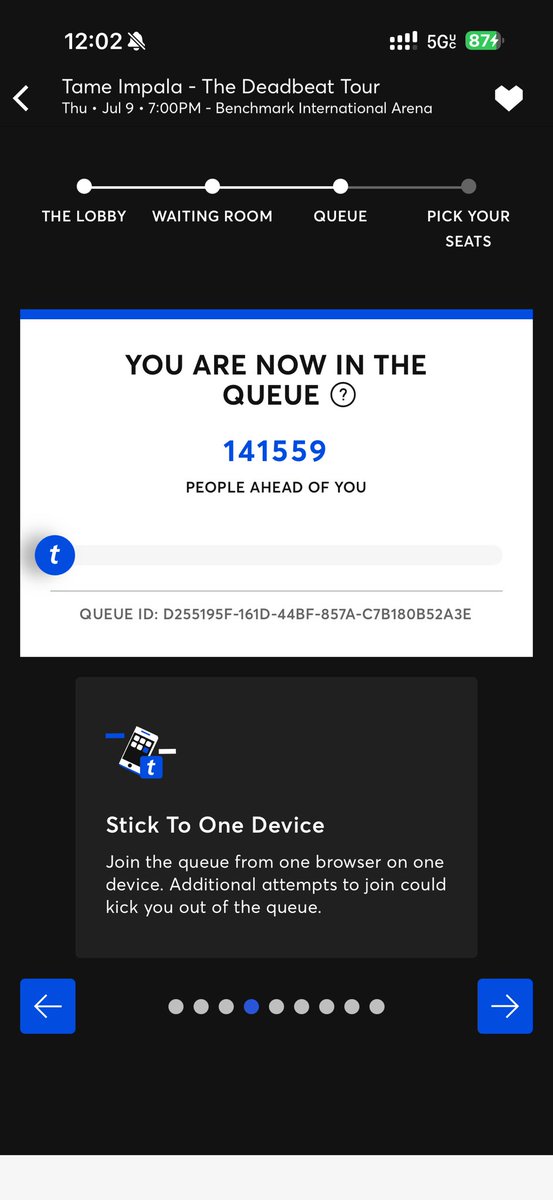 Andz54332's tweet photo. +141k queue for Tame Impala in Tampa. Investigate the fuck out of Ticketmaster fr https://t.co/3iCHTwZ0nd