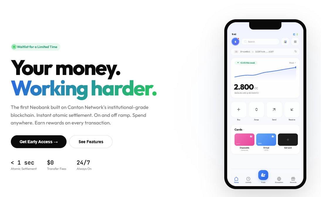 Excited to be on the <a href="/lattice_finance/">Lattice</a> waitlist — a first neobank on <a href="/CantonNetwork/">Canton Network</a> (position #38,191).

If you’re into Web3 and early access, feel free to join using my referral link:

lattice.cash/?ref=THEARDIAN…

Let’s see how far we can move up 👀