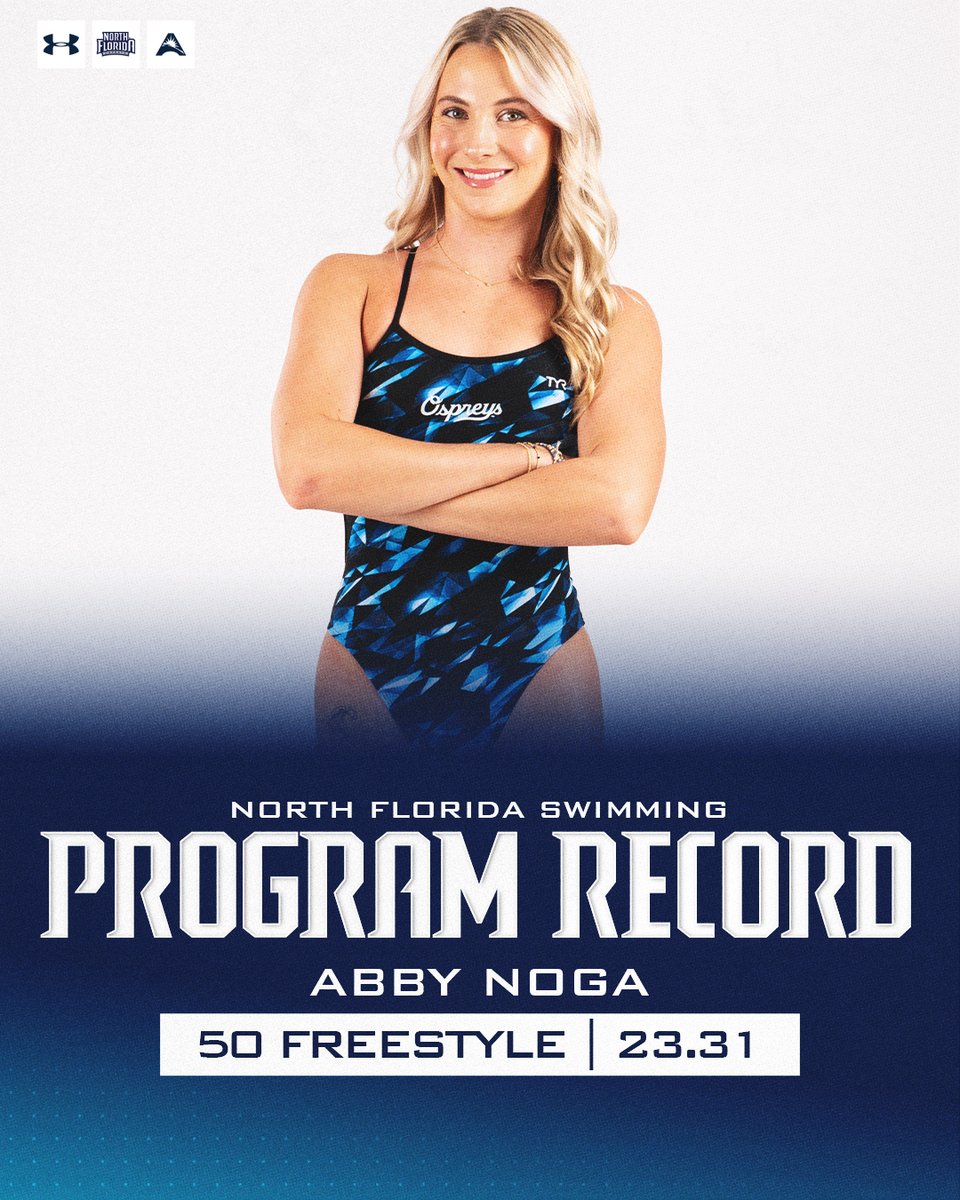 Abby Noga sets the 50 Freestyle program record with a time of 23.31 in the prelims of the <a href="/ASUNSports/">Atlantic Sun Conference</a> Championships!

#SWOOP