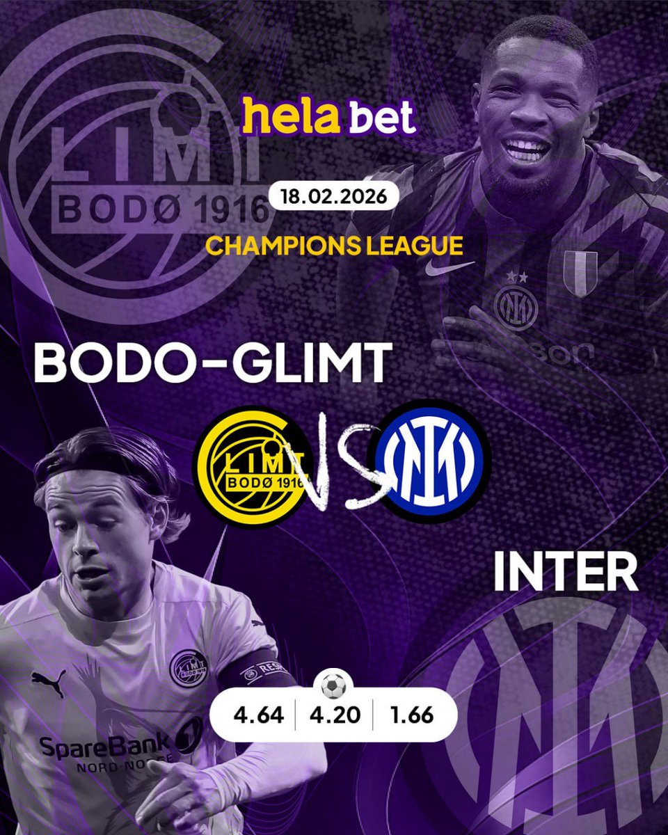 helabetKEN's tweet photo. Champions League Night 🔥

Bodø/Glimt – Inter
Brugge – Atletico

Place your bet ➡️ https://t.co/AomuAMc8ng

If this post gets 35 likes, tomorrow we will give away 10 promo codes 🎁

#ChampionsLeague #UCL #Inter #AtleticoMadrid #FootballNight https://t.co/60ktDBQeUT