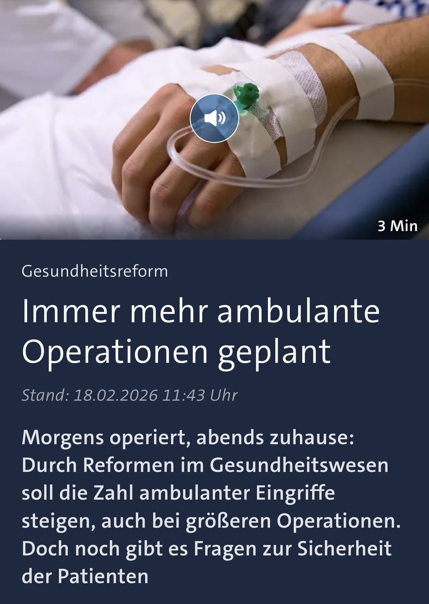Durch Reformen im Gesundheitswesen sollen auch große OPs ambulant durchgeführt werden!

In 10 Jahren machen wir unsere OPs sowieso selber zu Hause auf dem Küchentisch, müssen aber trotzdem noch ordentlich in die Krankenkassen einzahlen, damit eine gewisse  Klientel auf unsere