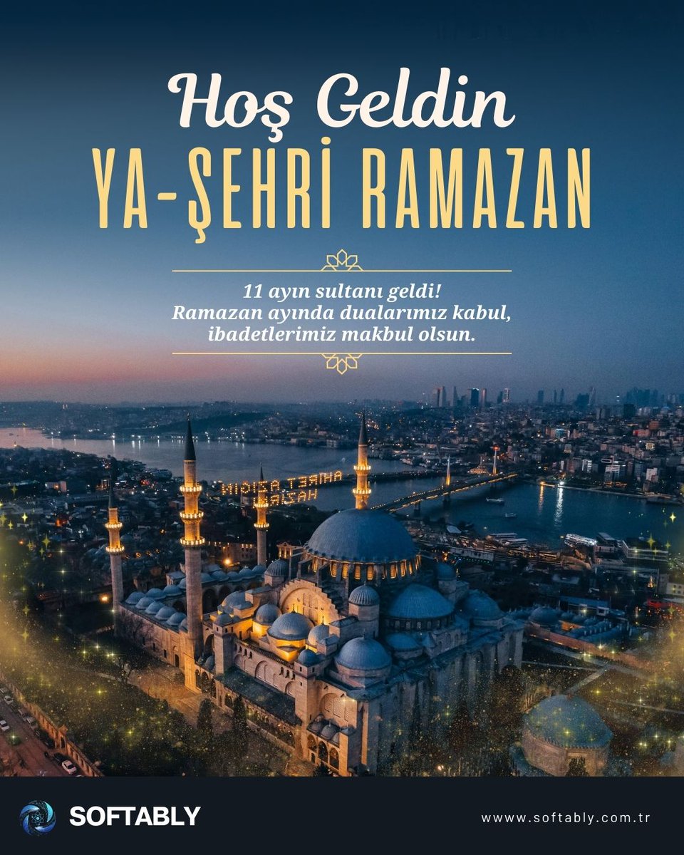 SoftablyTR's tweet photo. Ramazan ayının bereketini ve huzurunu paylaşıyoruz. ✨

Softably ailesi olarak; tüm İslam aleminin Ramazan-ı Şerif’ini kutlar, bu kutsal ayın birlik ve beraberliğimizi güçlendirmesini dileriz. 🌙

Hayırlı Ramazanlar. https://t.co/6ZlhByacqp