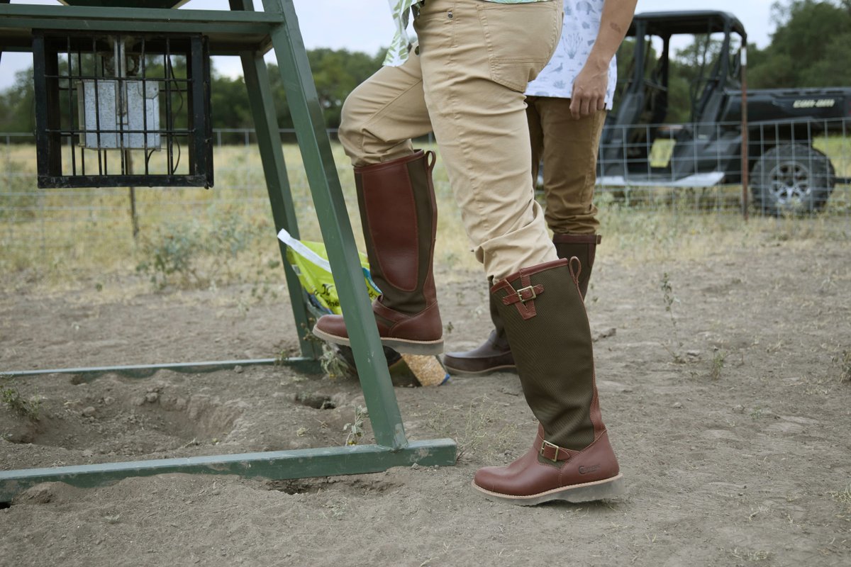 Trail ready 🐍👣 Built with premium leather and rugged traction. | Men's Descaro 17in Snake Resistant Boots in Brown/Red by <a href="/chippewaboots/">chippewaboots</a>