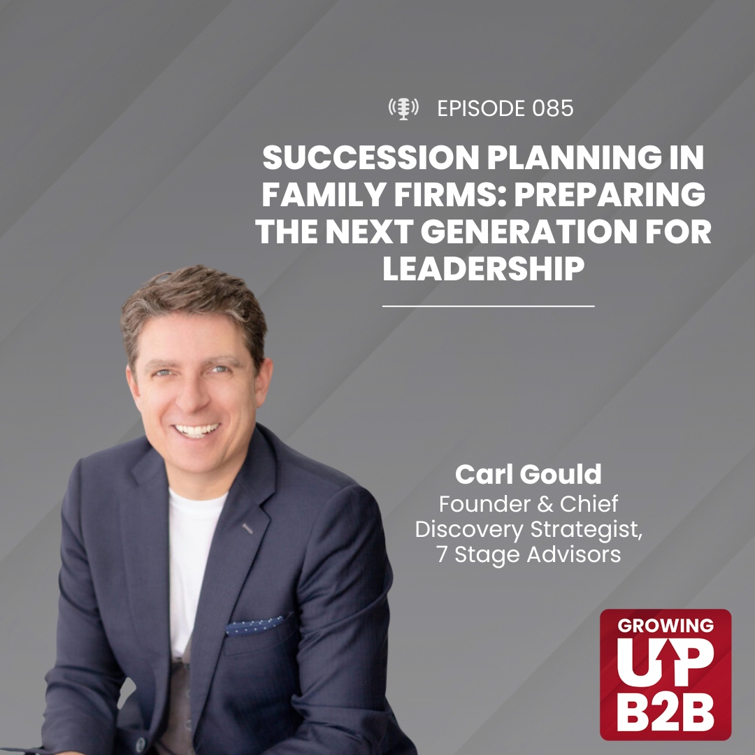 New Growing Up B2B episode with Carl Gould of 7 Stage Advisors:
• Accountability is usually the first casualty
• CEO Model vs. "LeBron James Model" for family leadership
• Growth doesn't get easier, commitment beats comfort 

Listen on any podcast platform! #GrowingUpB2B
