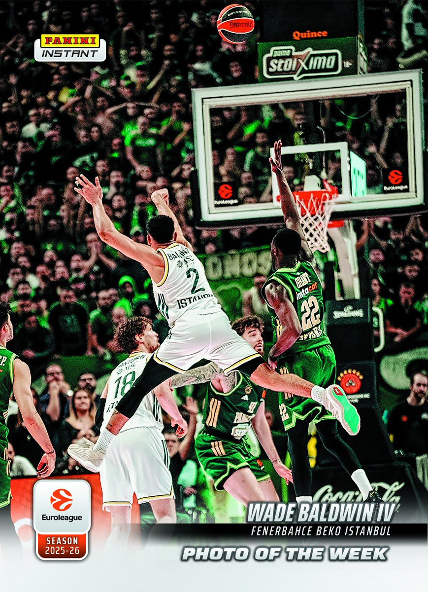 EuroLeague's tweet image. Now is your chance to own a bit of EuroLeague history 🎴 

Get your own copy of ‘The Shot’ by @The_Fourth_Wade 🙌

Get your own cards every week on the @PaniniAmerica Website 🤳 

#InstantCards I #EuroLeagueBasketball