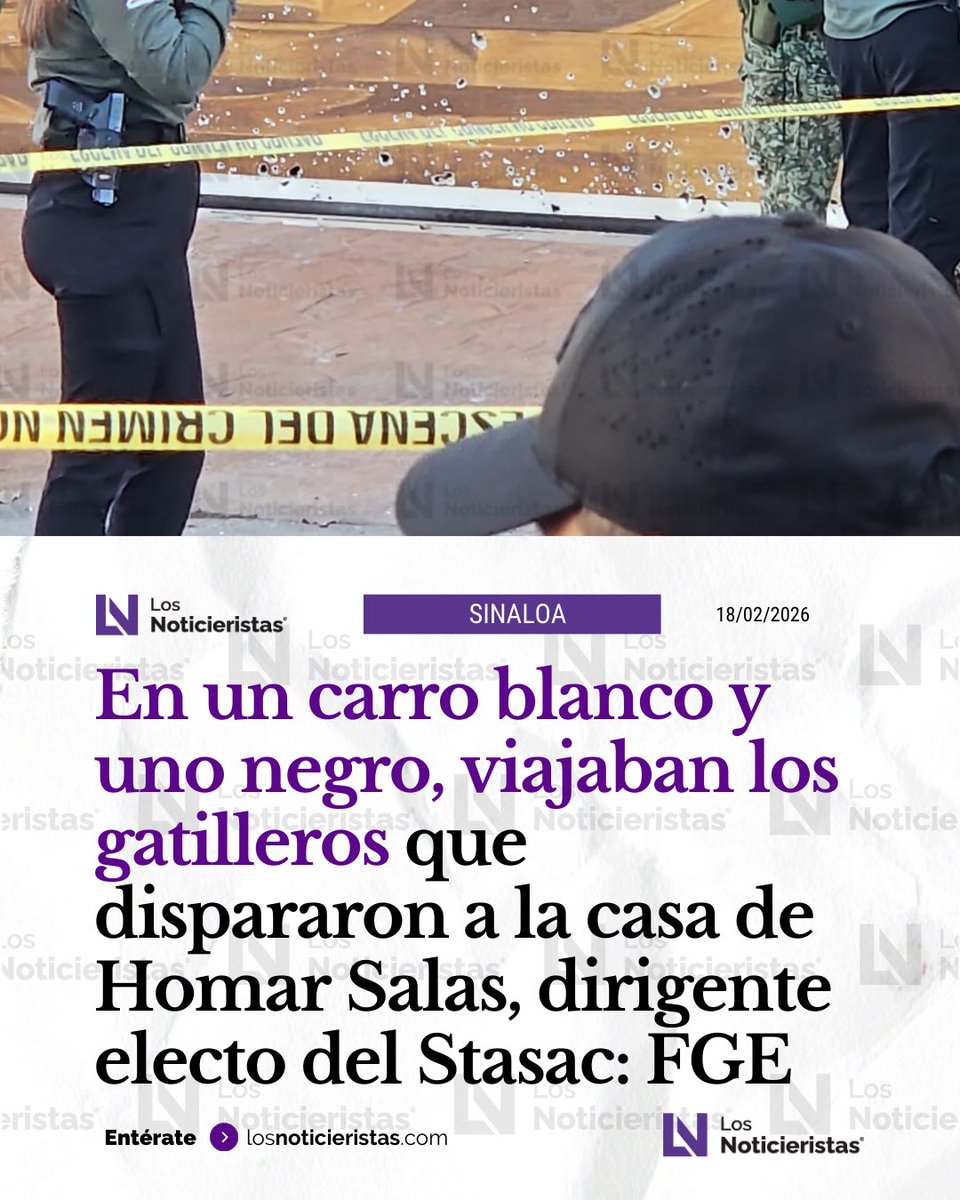 noticieristas's tweet photo. 🟣| Confirma la fiscal Claudia Zulema Sánchez Kondo que casa baleada 💥🏠 en Culiacán es de Homar Salas, dirigente electo del #Stasac.  Informa que los agresores viajaban en un carro blanco y uno negro. En el sitio no hubo heridos y la @FiscaliaSinaloa ya abrió una carpeta de investigación por estos hechos.